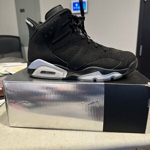 Jordan 6 Retro Black/Metallic Silver - Men’s 9.5